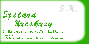 szilard macskasy business card